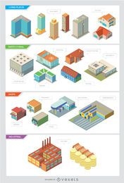 City buildings - Isolated and Isometric 
