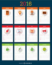 Calendário do desktop de 2016 Calendário do desktop de 2016