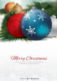 Christmas balls macro with blank space for message Christmas balls macro with blank space for message