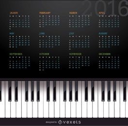 calendario de piano de música 2016