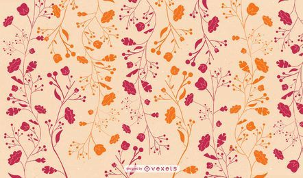 Papel de parede floral liso vermelho laranja