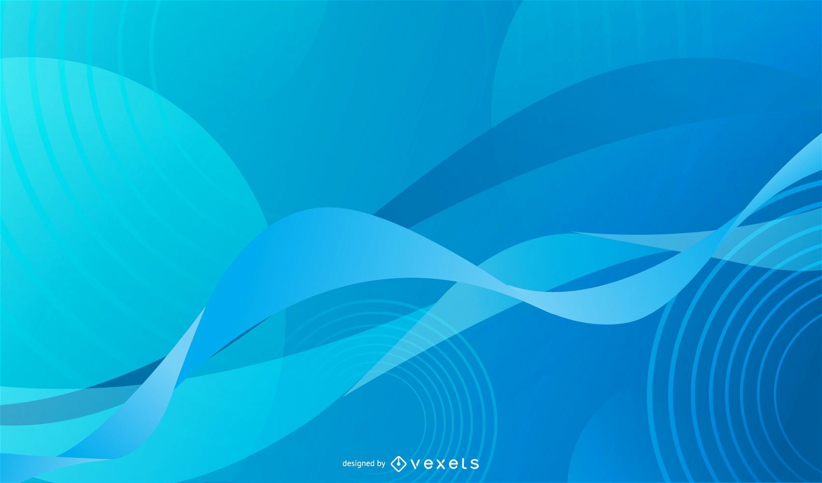 Blue Wave and Swirls Background Design