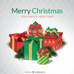 Merry Christmas gift boxes 