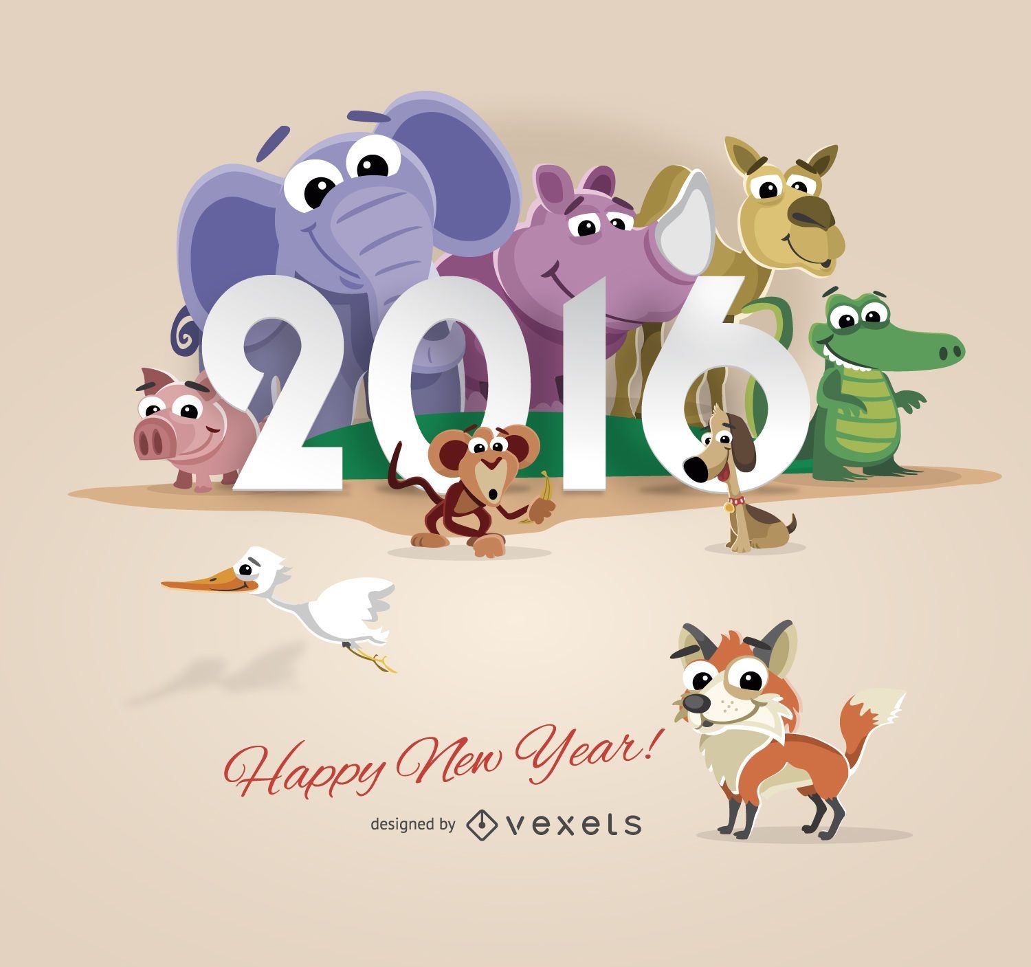 Diseño de animales de año nuevo 2016