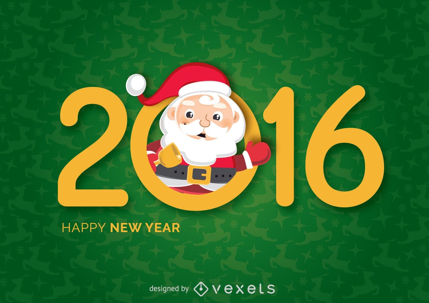 New Year 2016 Santa saying hello