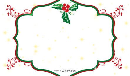 Banner de Navidad con marco de muérdago