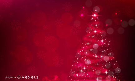 Fondo rojo brillante árbol de Navidad