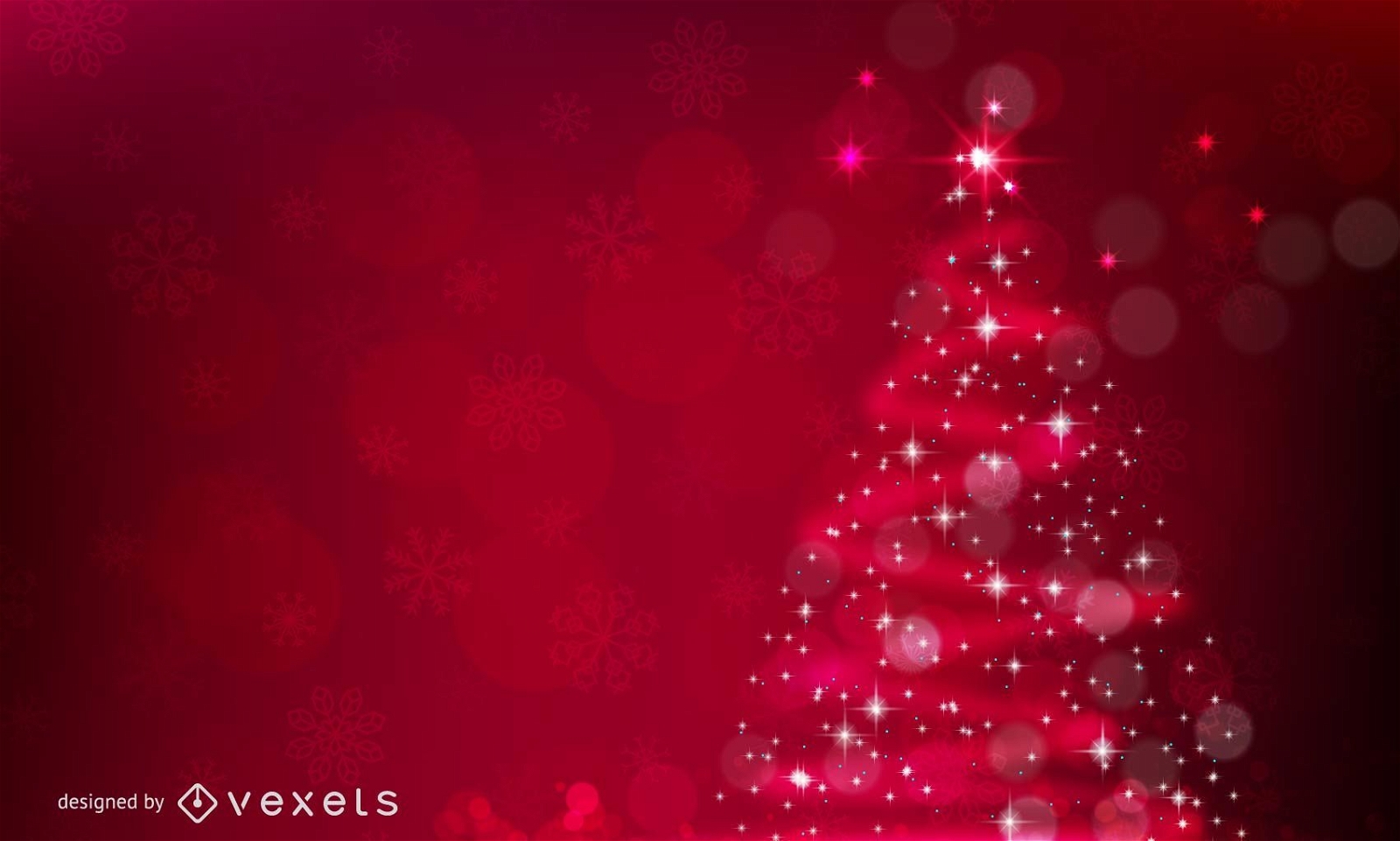 Glittery Christmas Tree Red Background