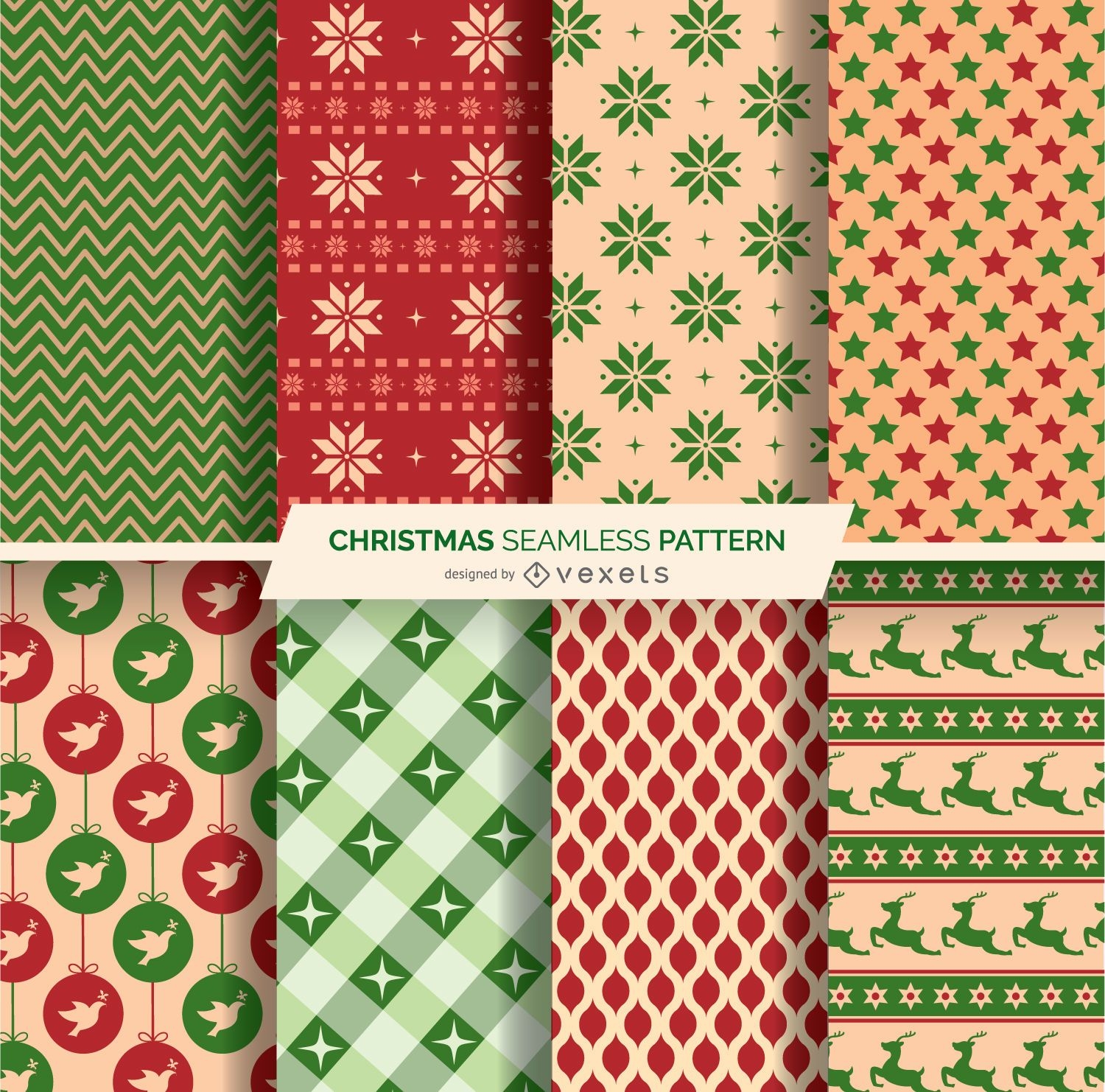 8 Christmas seamles patterns 