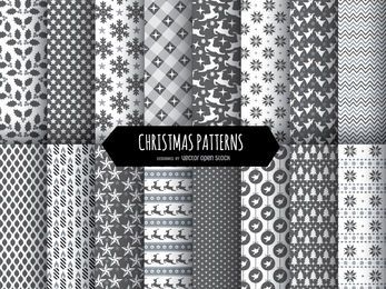 16 Christmas black and white patterns