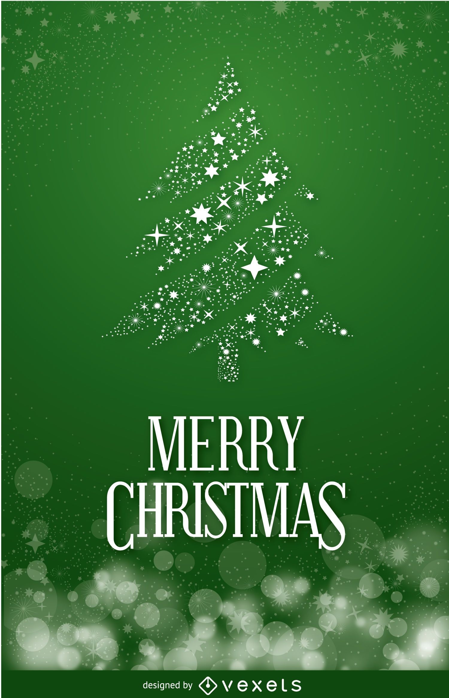 Weihnachtspostkarte mit Tannenbaum
