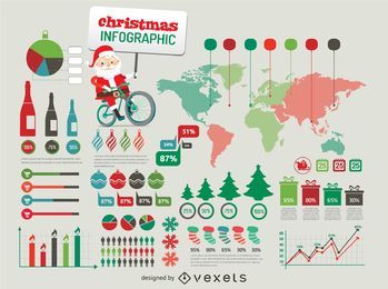 Elementos de infografía de Navidad