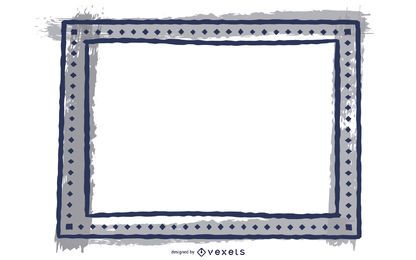Verzerrter Grungy Black Square Frame