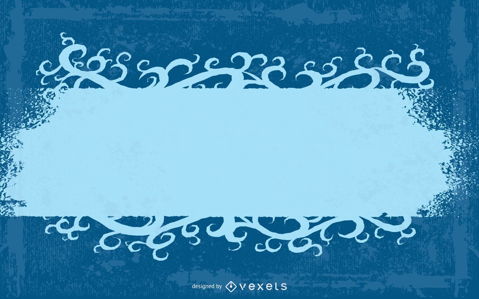 Grungy Blue Halftones Swirling Banner