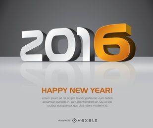 2016 año nuevo letras grandes 3D