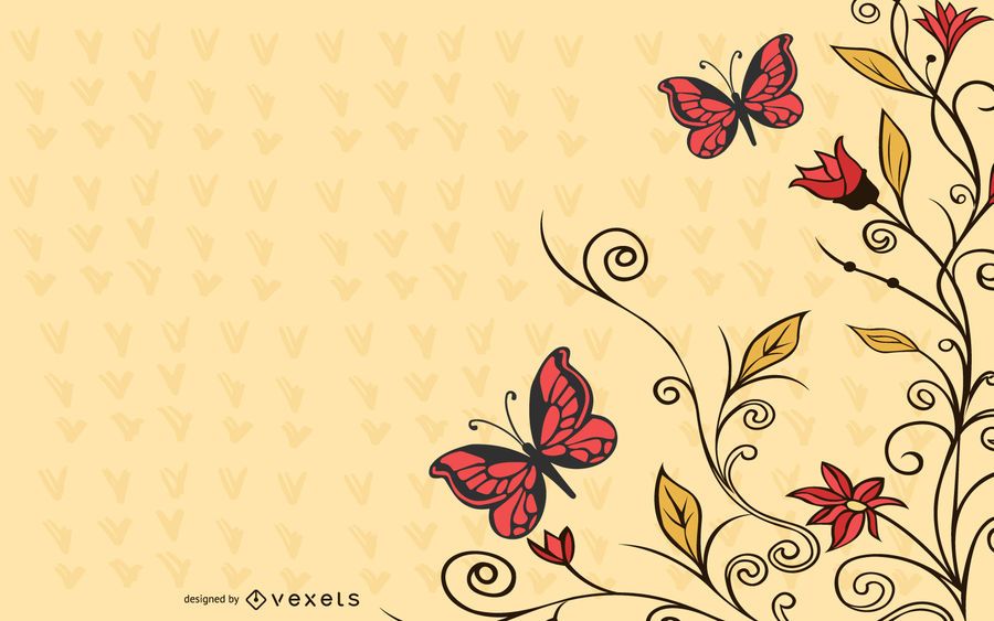Swirling Corner Butterflies Blue Background Swirling Corner Butterflies Blue Background
