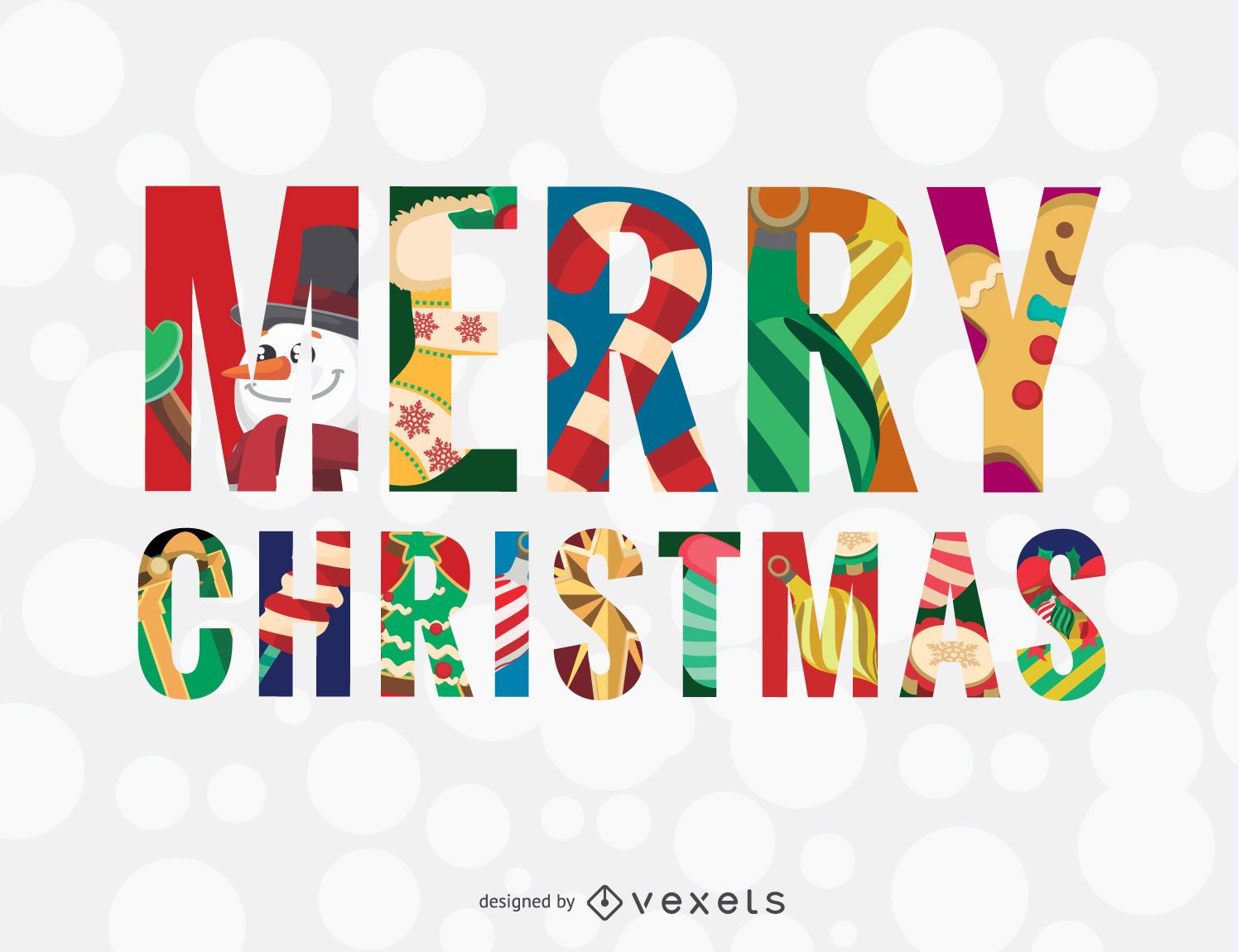 Merry Christmas colorful message