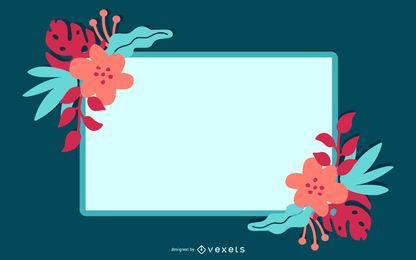 Swirling Floral Frame Turquoise Banner Vector Download