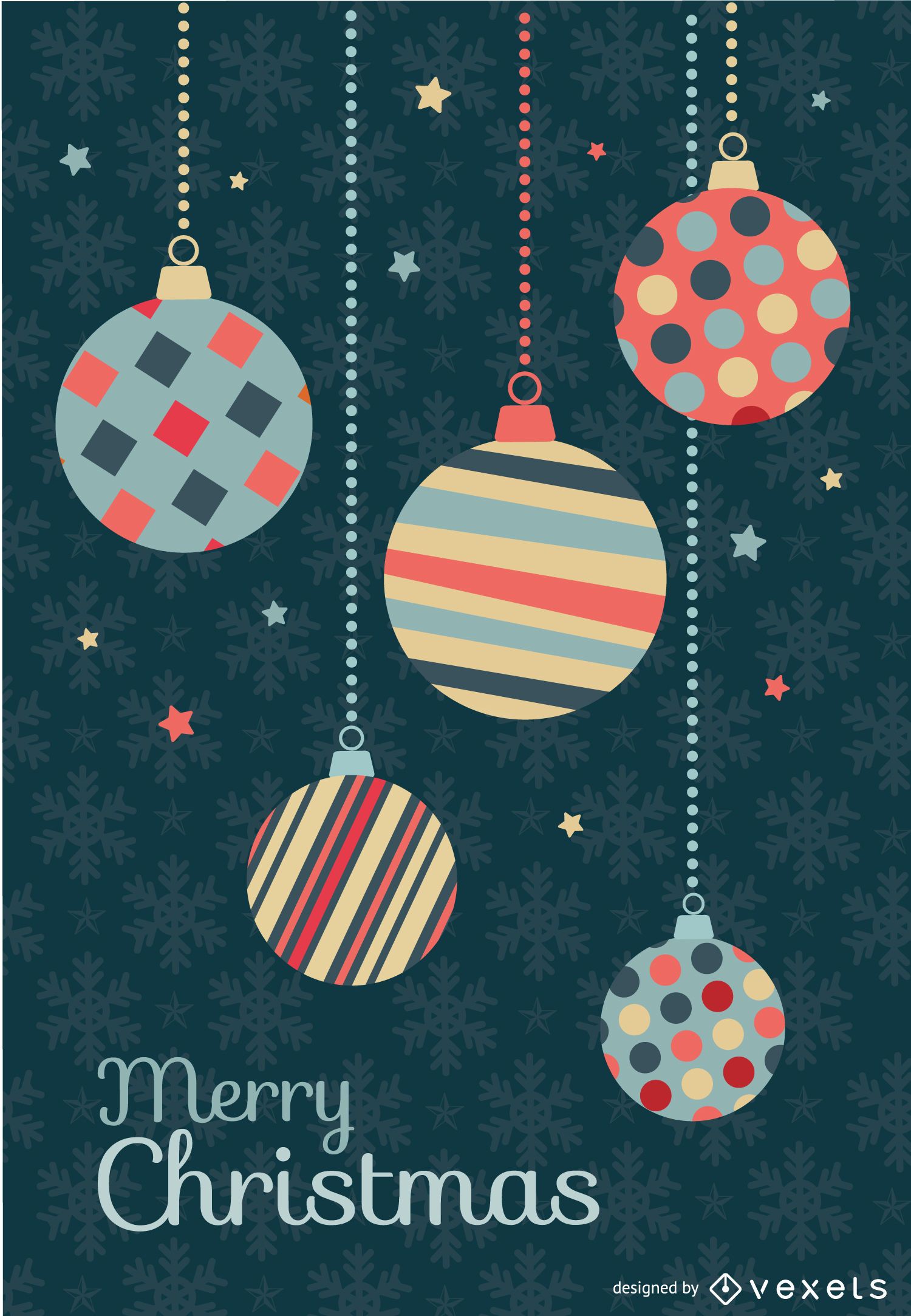 Download Christmas Balls Retro Vintage Design - Vector Download