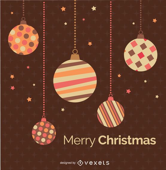 Christmas Balls over Brown retro background Christmas Balls over Brown retro background