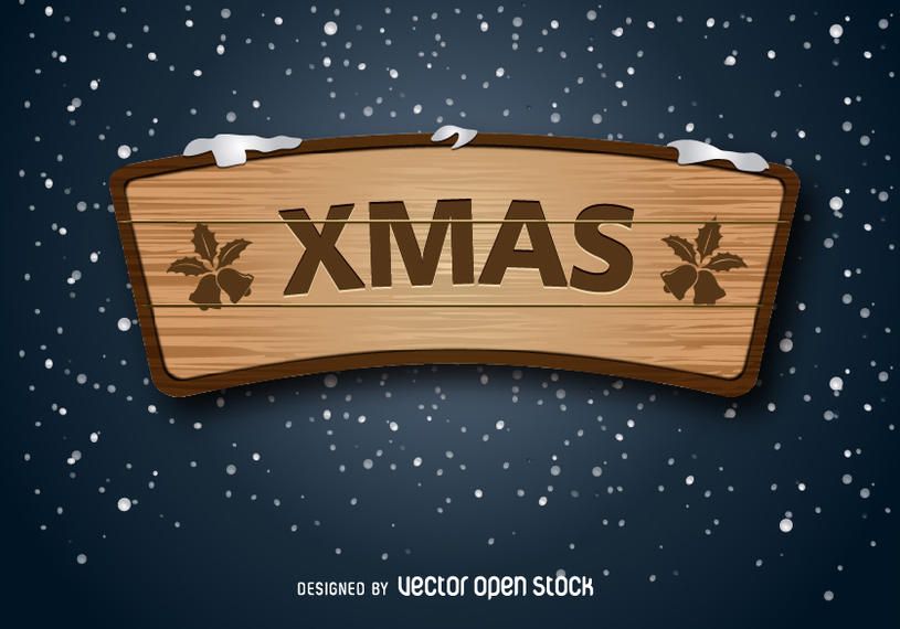 Cartel De Madera De Navidad Descargar Vector