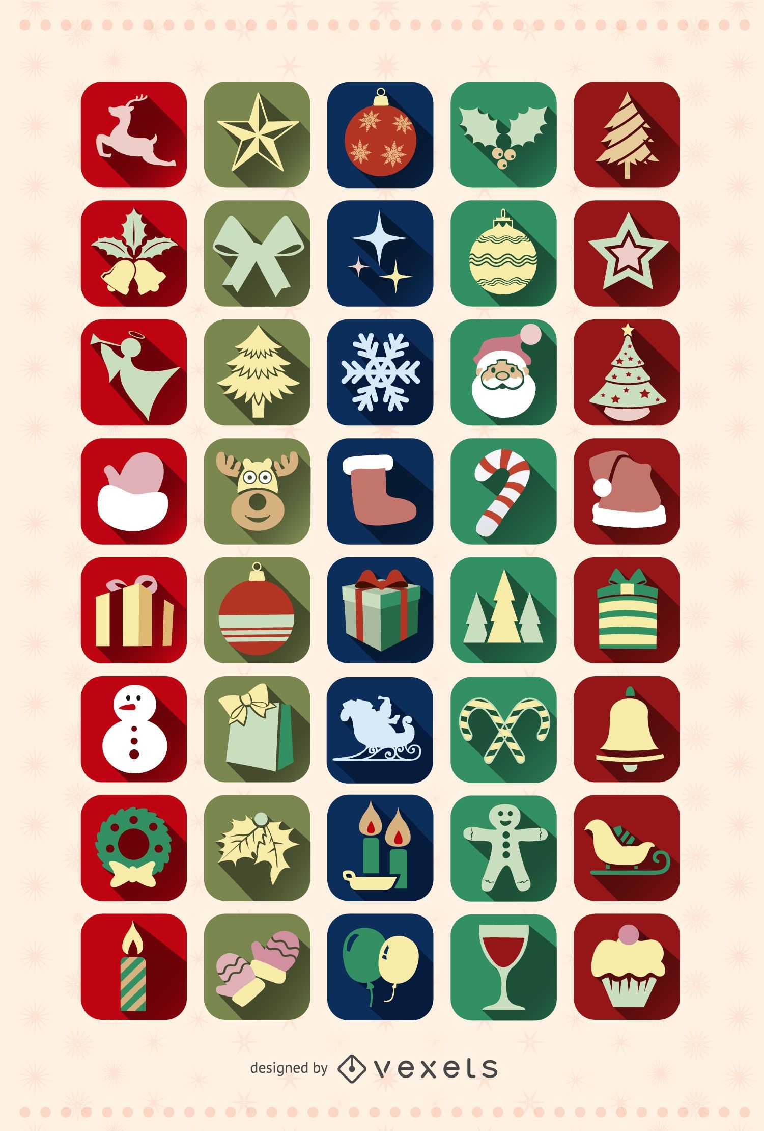 40 Conjunto de ícones de Natal