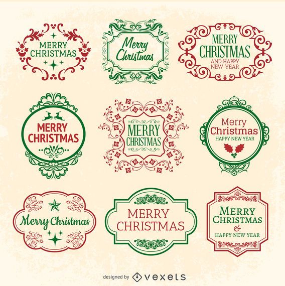 Christmas Emblem Seal Set - Vector Download