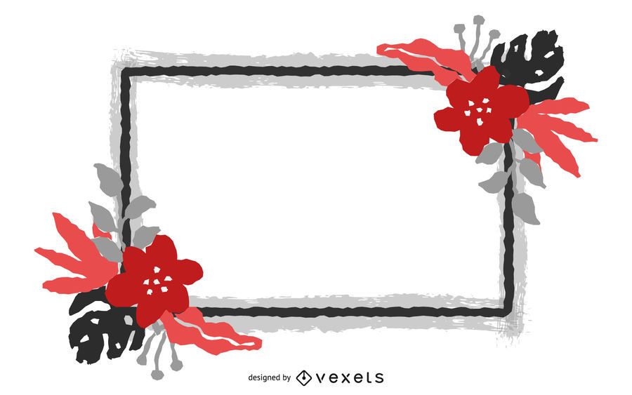 Bandeira de flor vermelha quadrada grungy Bandeira de flor vermelha quadrada grungy