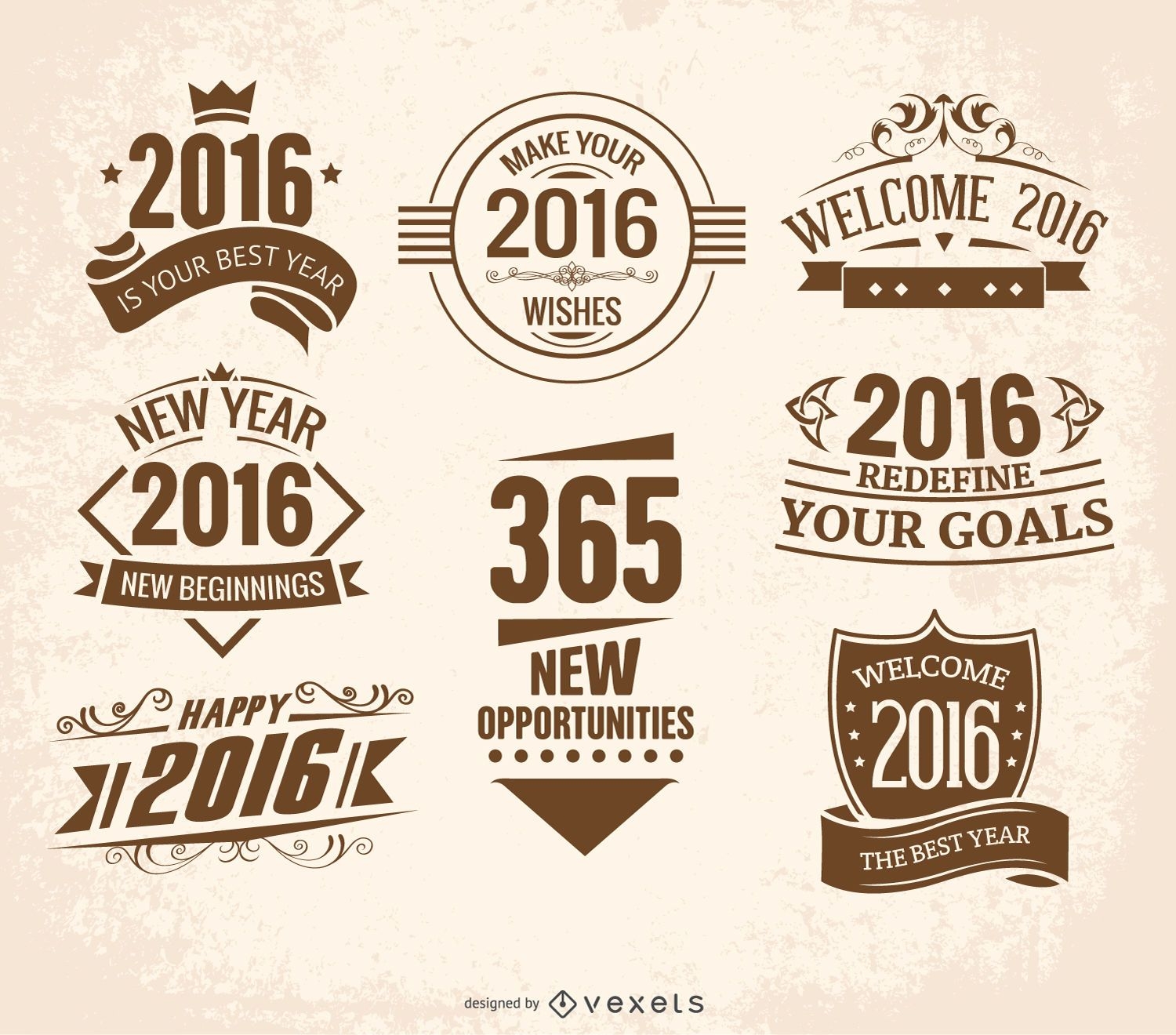 Emblemas de ano novo de 2016