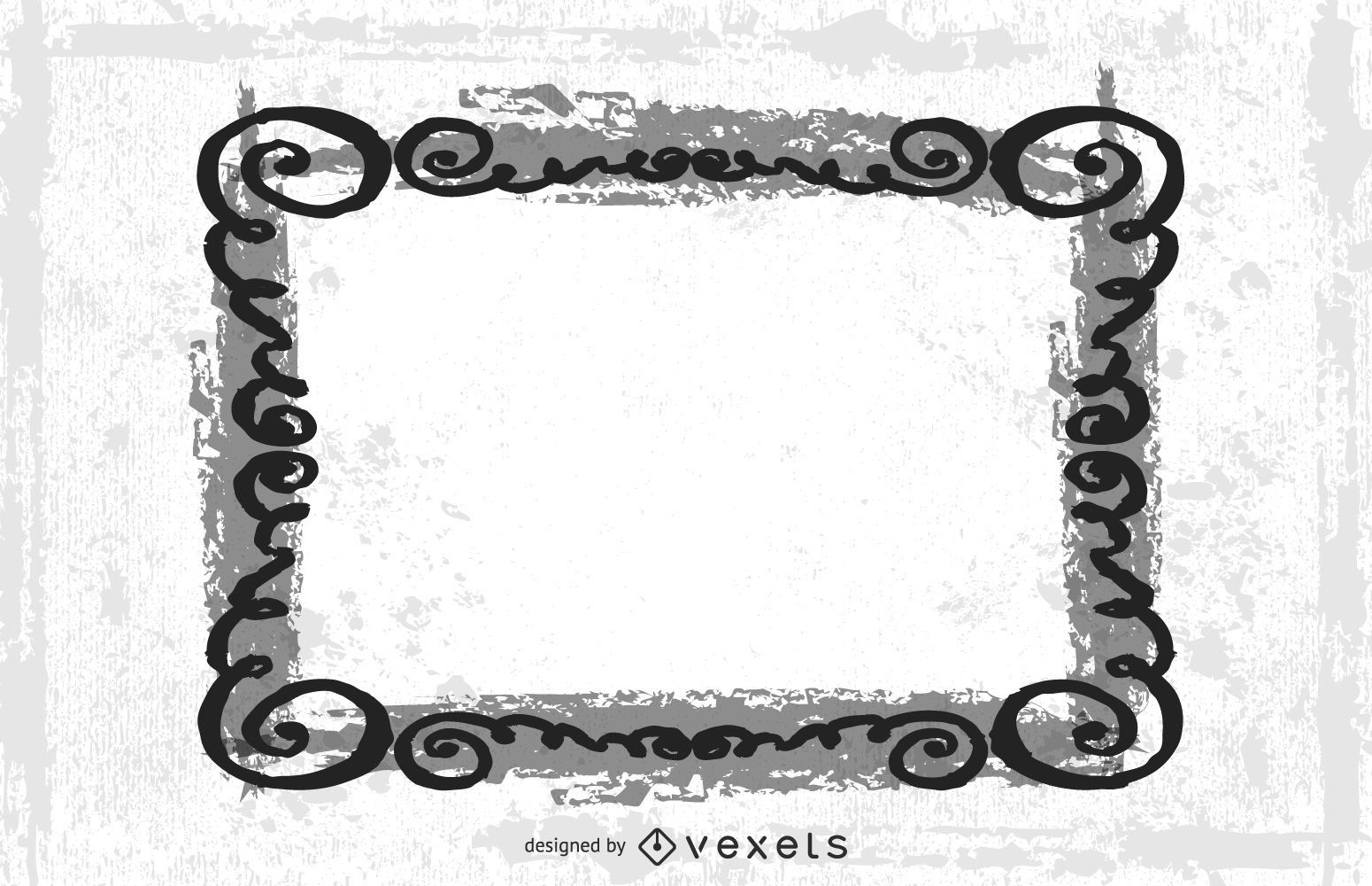 Swirling Frame Grungy Wide Banner