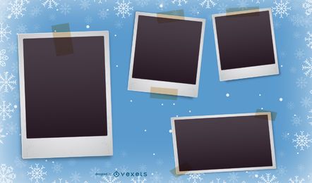 Blaue Weihnachtsfoto-Collage