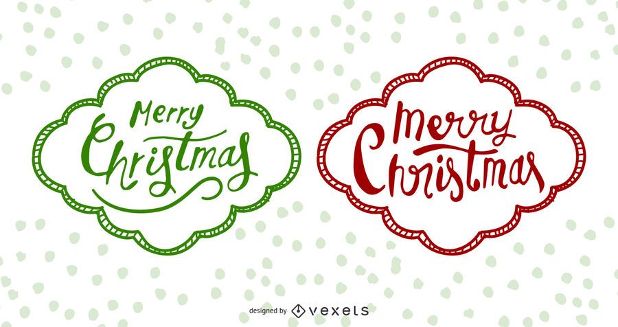 Funky Hand Drawn Christmas Labels Funky Hand Drawn Christmas Labels