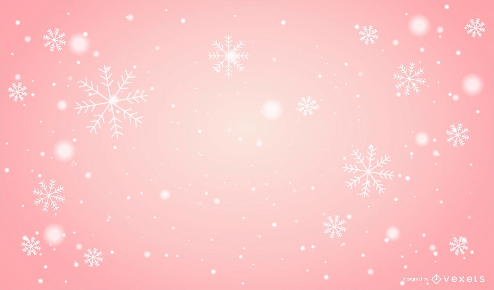 Fundo de Natal rosa de flocos de neve