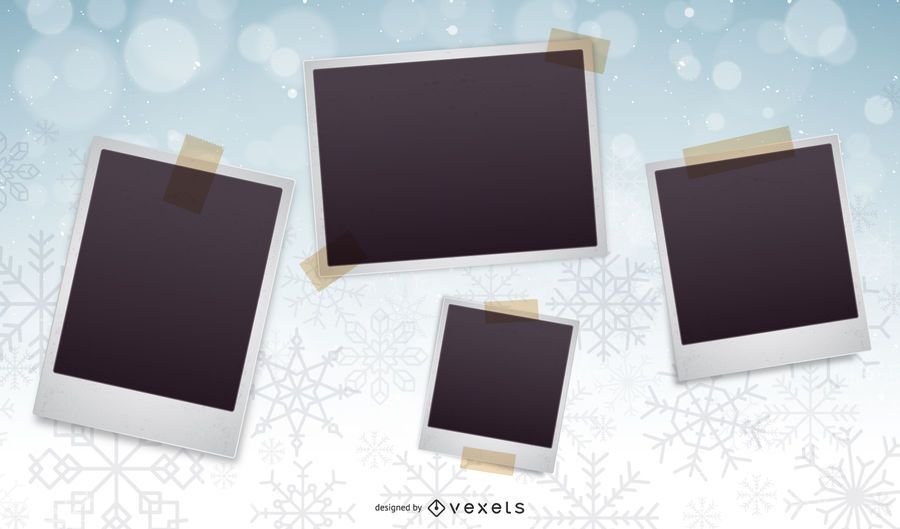 Snowflakes Background Xmas Photo Collage Snowflakes Background Xmas Photo Collage