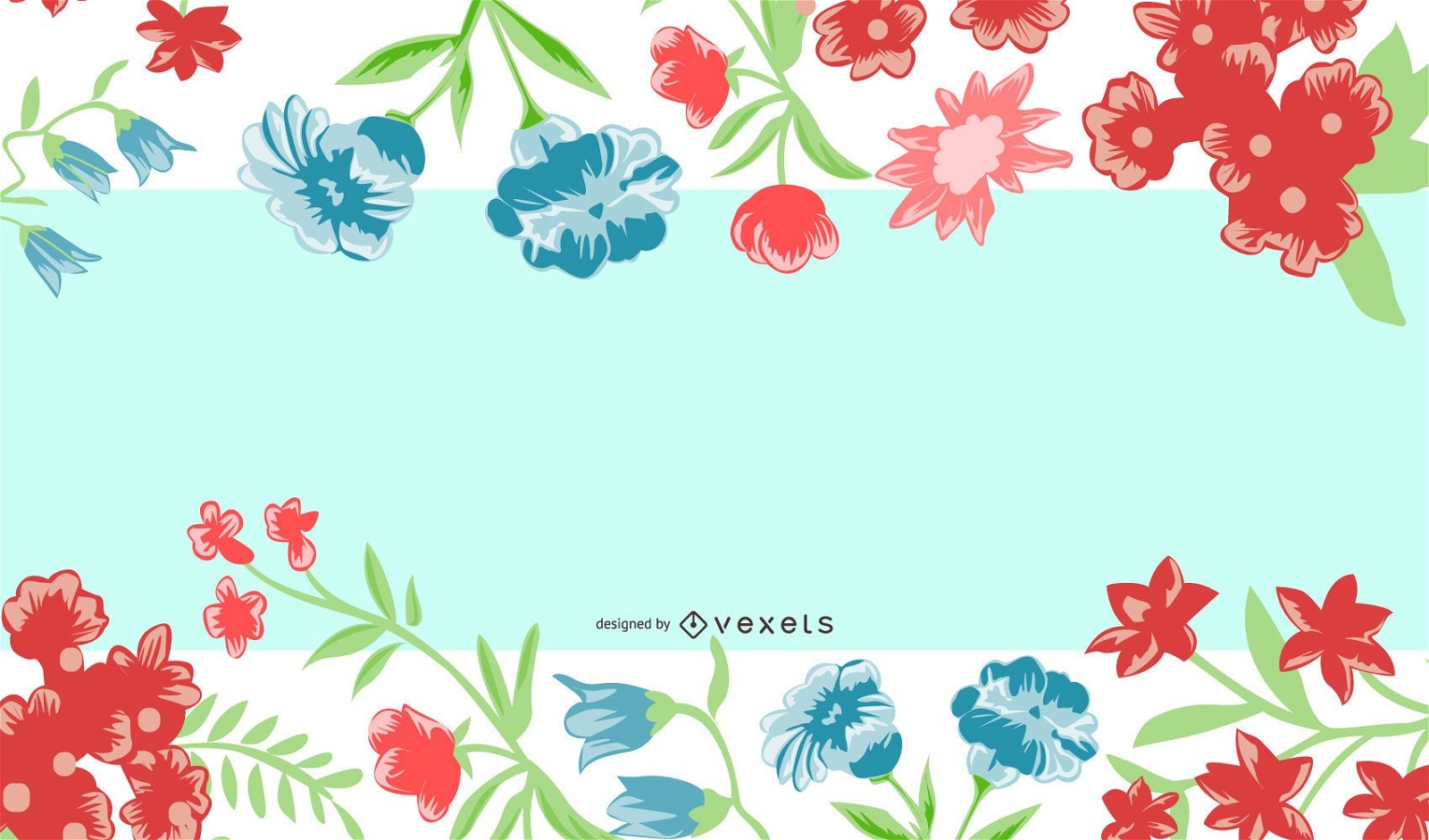 Banner de verano colorido marco floral