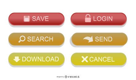 Colorful Glossy Web Button Vectors