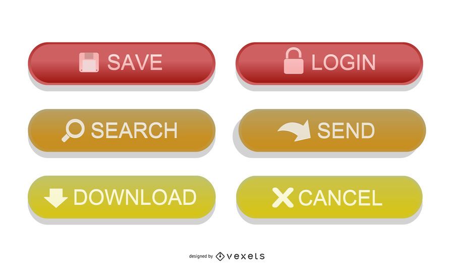 Colorful Glossy Web Button Vectors Colorful Glossy Web Button Vectors