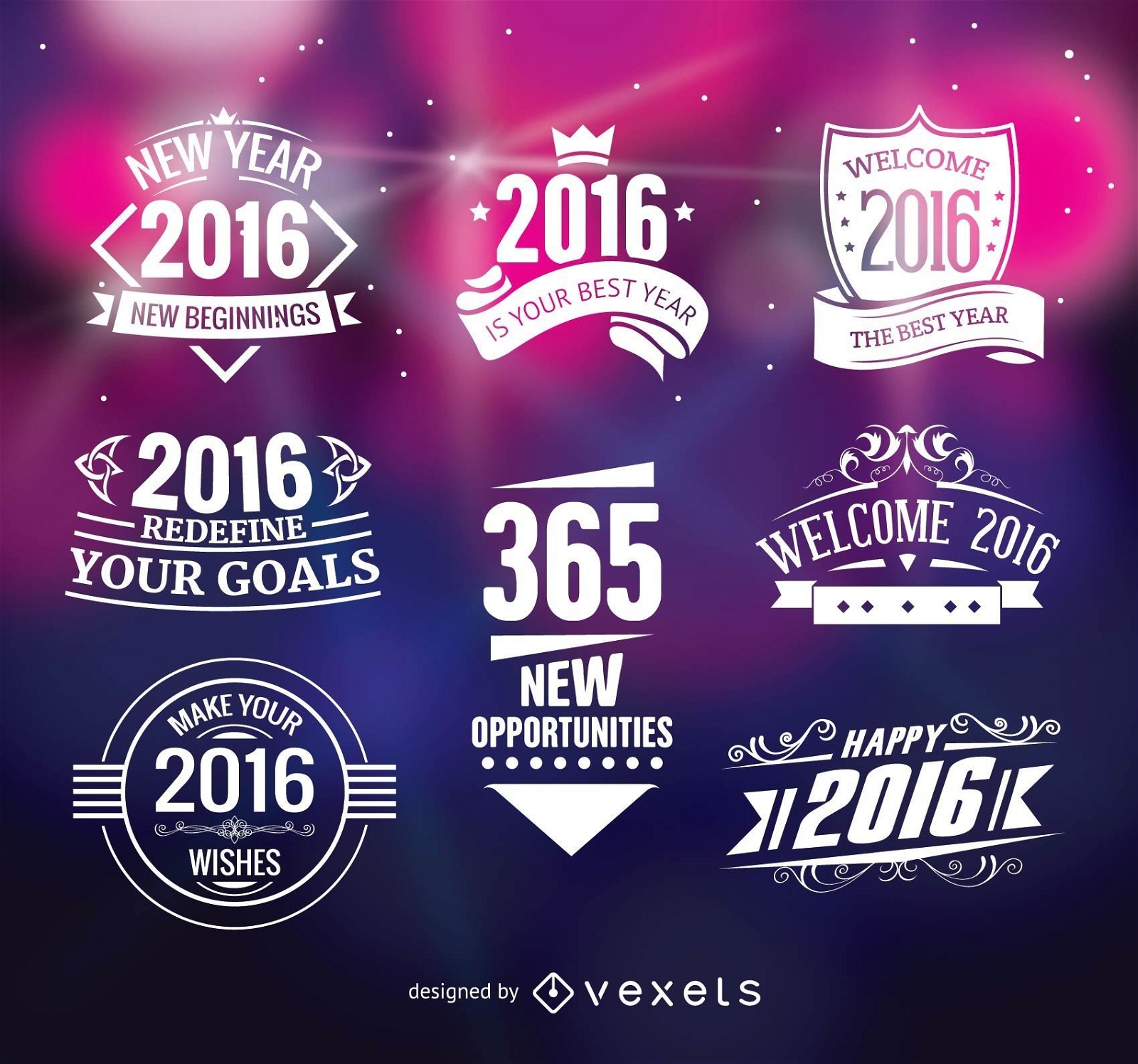 2016 new year badges
