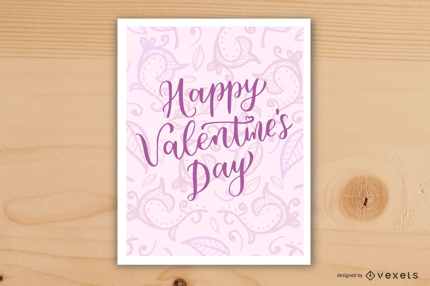 Diseño de tarjeta de día de San Valentín de remolinos rosados