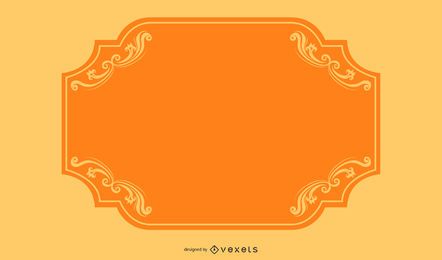 Banner de borda laranja com redemoinhos coloridos