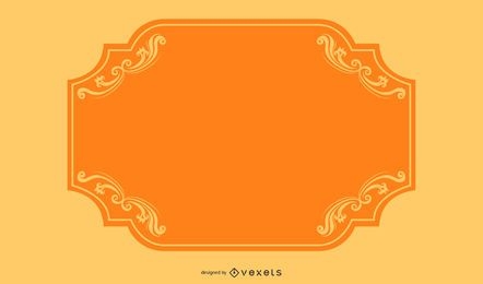 Banner de borde naranja de remolinos coloridos