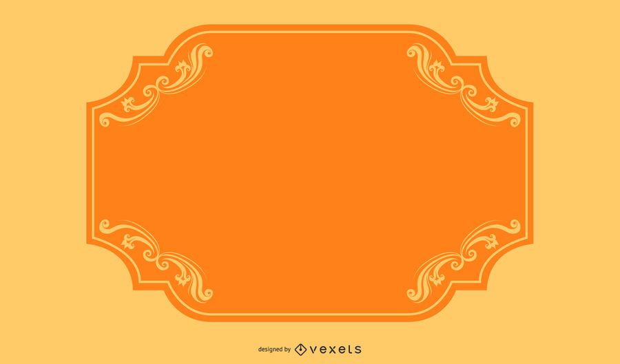 Bandera de borde naranja remolinos de colores Bandera de borde naranja remolinos de colores