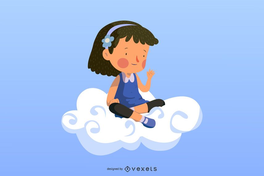 Colorful Swirling Cloud Girl Colorful Swirling Cloud Girl