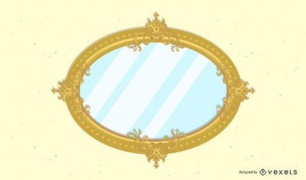 Ornamental Mirror Frame Retro Background
