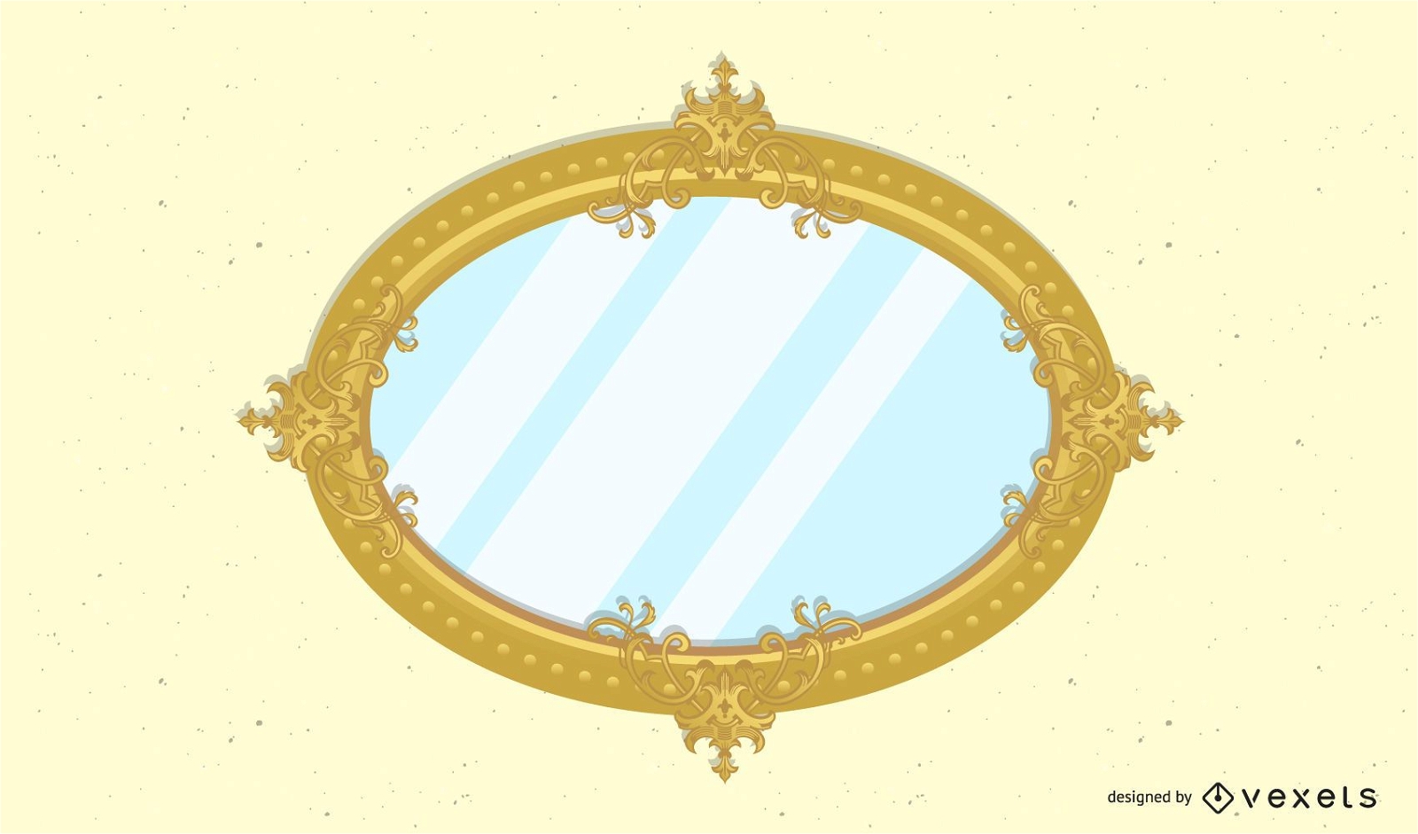 Fondo retro del marco del espejo ornamental