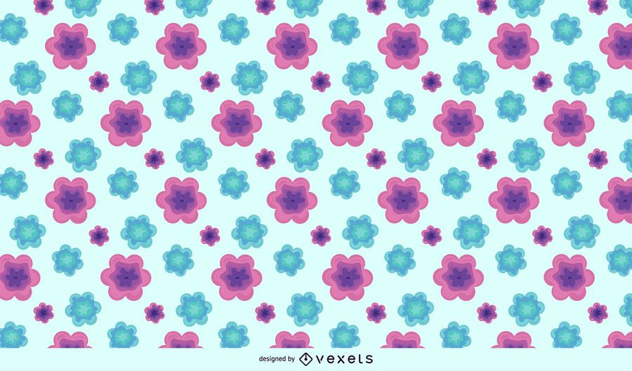 Purple Green Abstract Flower Pattern Purple Green Abstract Flower Pattern