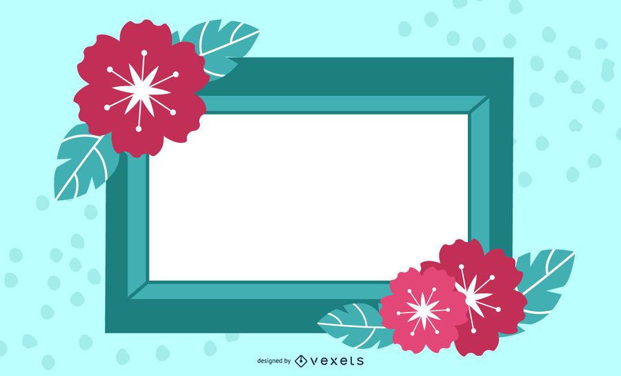 Banner de quadro quadrado Floral azul Banner de quadro quadrado Floral azul