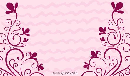 Decoração com redemoinhos florais vermelhos