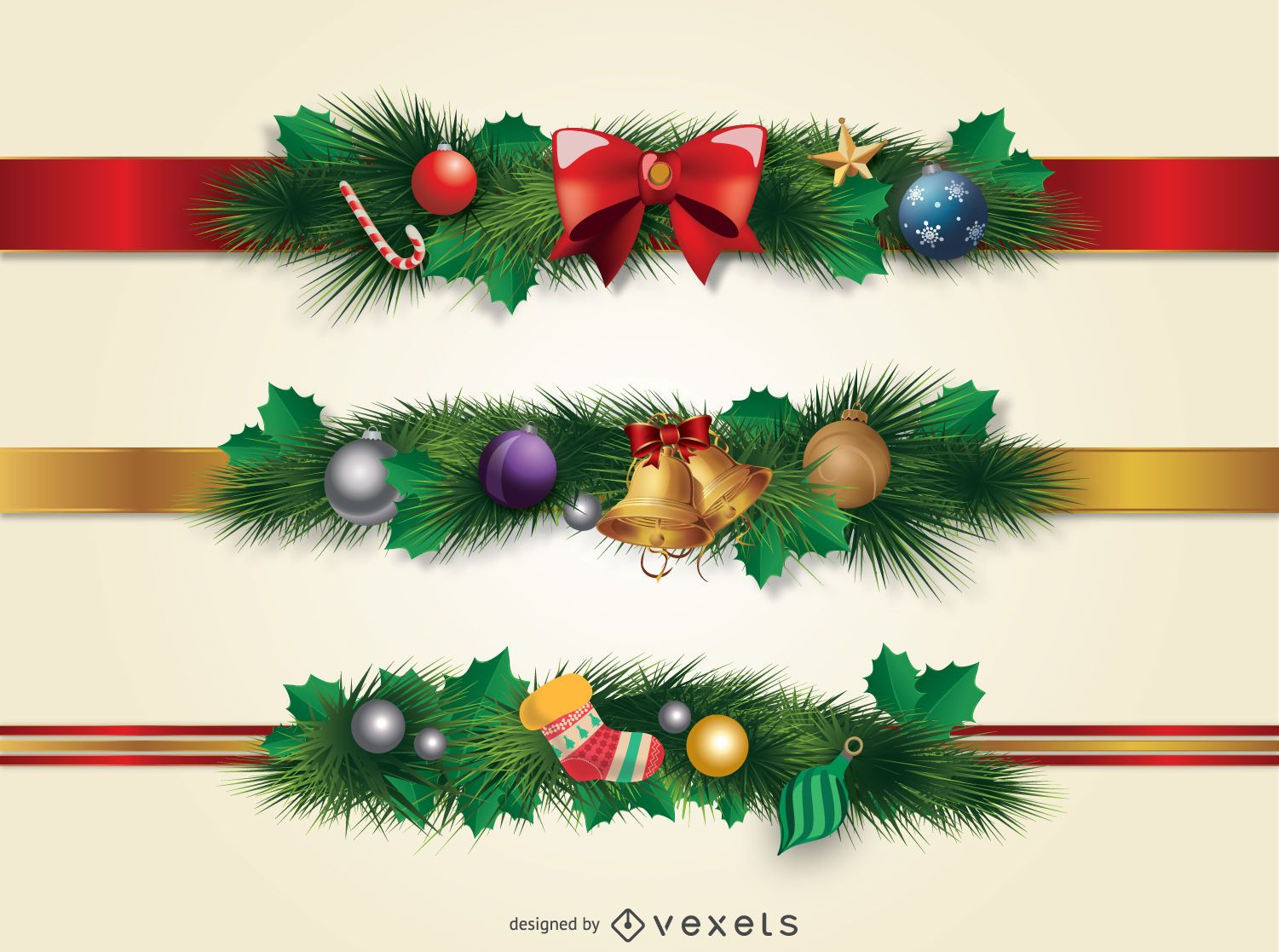 Christmas Borders Ornament Vector Download