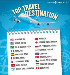 Plantilla de lista de destinos de viaje 2016 Plantilla de lista de destinos de viaje 2016